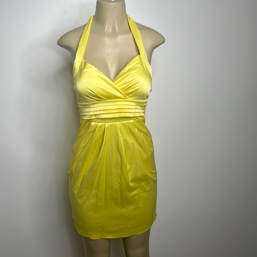 Snap yellow Satin Dress size small